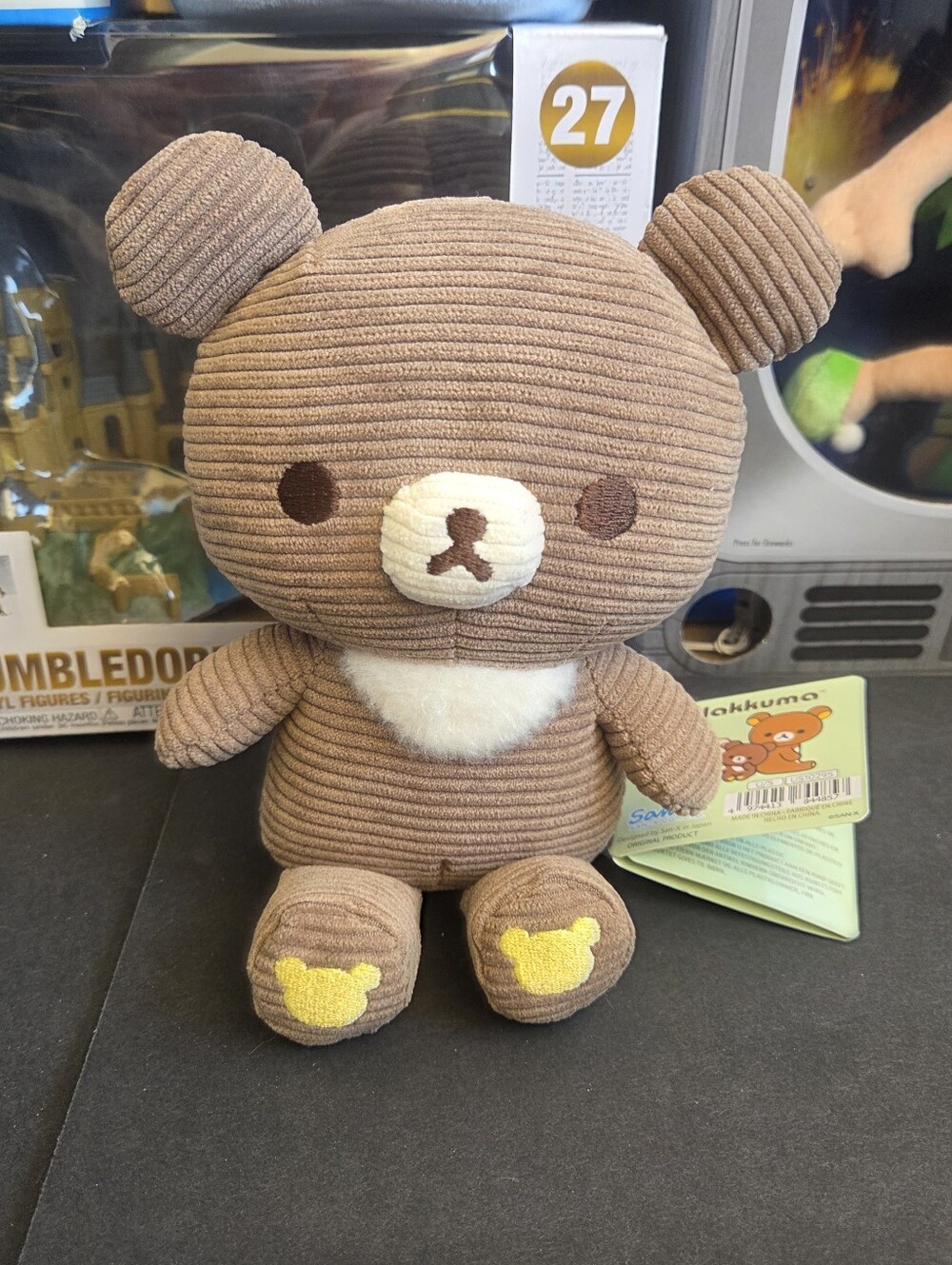 San-X Rilakkuma Chairoikoguma (Kogumachan) 7" Plush Corduroy Series Brand New